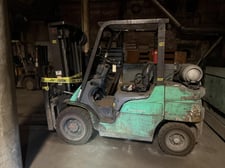 6000 lb. Mitsubishi #FG30N, Forklift, 129" max. fork height