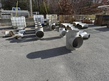 lot of large industrial pipe fittings & pipe junct