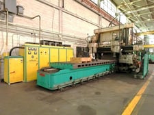 76" x 72" Ingersoll, dual head / double sided planer mill, 3 heads, 268" table length, 120" cross