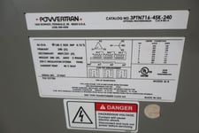 45 KVA 240 Primary, 400Y/231 Secondary, Powertran, Nema 1, Taps, Dry-Type-Transformer.