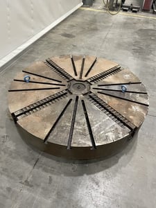 60" Vertical Turning Lathe Chuck, 4" jaw slide width, 1-1/16" T-slots