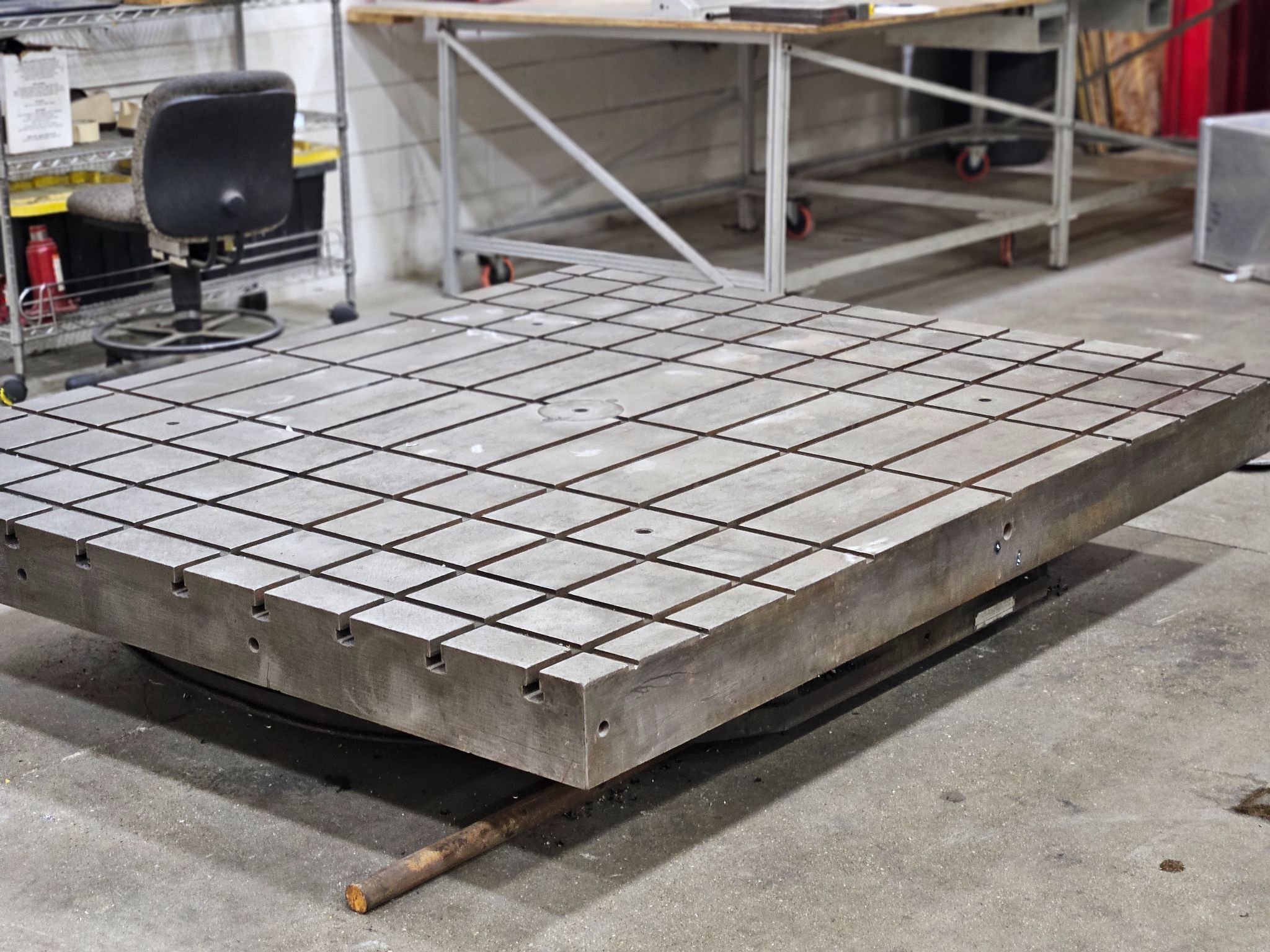6" x 84" Lucas, air lift rotary table, 6" x 7' x 6'