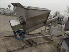 85 cu.ft. AMFEC #610, Hopper, Stainless Steel, 47" width x 5' L x 5' deep, 13" x 13" trough, Ribbon Agitated