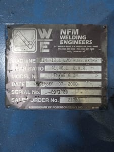 6" NFM, Cold Feed Rubber Extruder, 12:1 L/D, 2000
