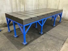 48" x 120" x 6" T-slotted layout plate with steel stand
