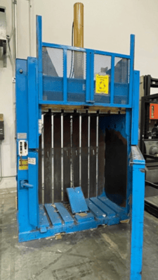 60" width x 30" D x 44" H JV Manufacturing, Cram-A-Lot #TVB-60-S, downstroke baler, 15 HP
