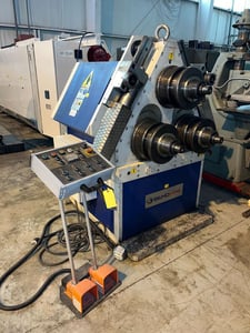 4" x 4" x 3/8" Bendmak #Pro-100, horizontal/vertical hydraulic angle bending roll, 3-rolls driven