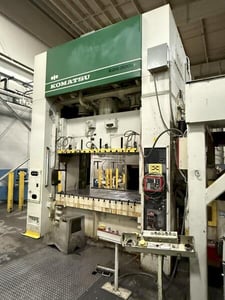 300 Ton, Komatsu #E2G-300U, Straight Side Mechanical Press, 98.4" x 49.2" bed & ram, 32.3" shut height, 10.2"