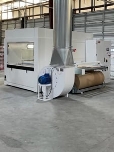 Makor #Q-ONE, Flatline Spray System, 51" max. working width, 21-1/2" paper roll diameter, 2 HP vacuum belt