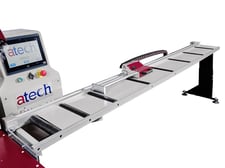 Atech #ASP, Programmable Stop/Pusher, 10' overall length, 10" wide roller conveyor table, 20 meters/minute