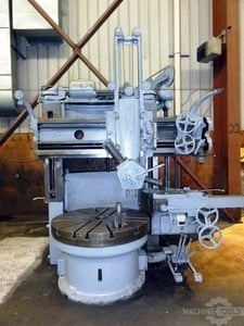 52" King, vertical turret lathe, 52" face plate, 3-96 RPM, 25 HP, 440 V., built-in 4-way toolpost on side head