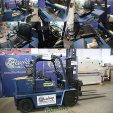 15000 lb. Caterpillar #T150D, forklift, 133" lift height, side shift, propane driven, hard rubber tires, 2