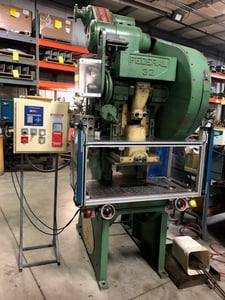 32 Ton, Federal #32, Single Crank Flywheel Driven OBI Press, 3" stroke, 9.5" shut height, 2" slide