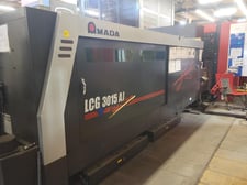 Amada #LCG-3015-AJ, CNC Fiber Laser Cutter, 10' x 5' sheet, dual pallet, 6000 watt, 121" X, 61" Y, 3.9" Z