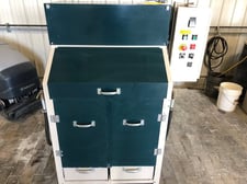 Almco #DB2224-2, Rotary Barrel Tumbler, 2 compartment drum, 460 V., sound attenuated enclosure, variable