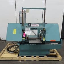 16" x 20" W.F. Wells #F-16-2, Twin Post Semi-Auto Horizontal Band Saw, 480 V., 1-1/4" x 0.042" x 15' blade
