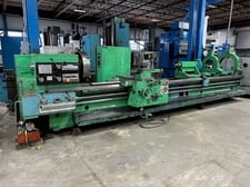 33" x 204" TOS #SUS80, engine lathe, 20" swing over cross slide, inch/metric, 4-jaw 24.5" chuck, 2-Axis