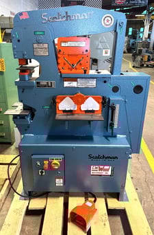 4" x 4" x 3/8" Scotchman #50514-EC, hydraulic ironworker, 50 Ton, Punch, Bar Shear, Notcher, New, In Stock