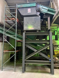 Bloapco, shredding line, 5 shaft, 30 HP, 480 V., 55" infeed conveyor w/ feed table, support stand