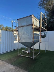 Industrial Hopper, 195 sq.ft, 60" x 60" top inlet, 8.5" x 8.5" discharge outlet, 43&deg; slope