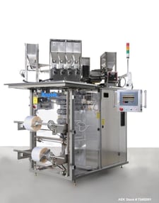 Wrap-Ade #V-612, Vertical Form Fill Seal Machine, 60/320 PPM, 16 Vibratory Feeders, Stainless Steel, 8