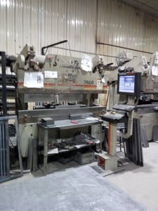 60 Ton, Accurpress #7606, CNC Brake, 6' overall, 8" stroke, 14" open, 6" Shut Height, 8" throat, 10 HP, 230