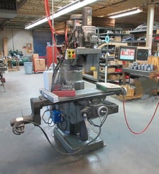 Bridgeport #Series-I, vertical mill, 9" x48" tbl., 2 HP VS head, 3-Axis, EZ-Trak DX, Kurt power draw bar