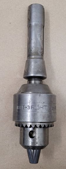 Rohm, BB13-3, 1/32" to 1/2" DRILL CHUCK w/ R8 Holder