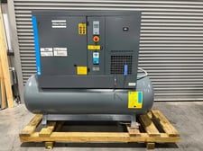 128 psi, Atlas Copco #G7FF, rotary screw air compressor, 10 HP, 2021