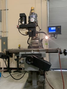 Sharp #TMV, CNC vertical mill, 10" x50" tbl., 3 HP, 35" X, 16.3" Y, Acu-Rite MillPwr 3-Axis Control, power