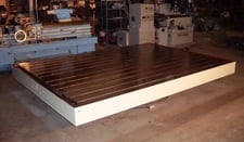 84" x 120" Lucas, heavy duty airlift rotary table, air clamps on rotation, 1981