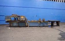 14" x 32" HEM Inc., Horizontal Band Saw, w/Conveyor Stand, 1.5" Blade, 5 HP, 1755 RPM, 230/460 V
