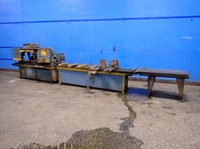 14" x 32" HEM Inc., Horizontal Band Saw, w/Conveyor Stand, 1.5" Blade, 5 HP, 1755 RPM, 230/460 V