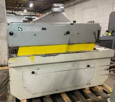 Griggio #C350, gang rip saw, pressure rollers / hold downs, 2.786" arbor diameter, 10"-16" blade diameter