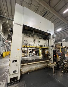 440 Ton, Komatsu #E2G-400U, straight side double crank, 16" stroke, 36" Shut Height, 12" adj., 42" window