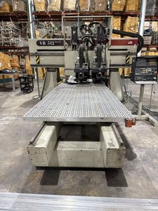 Komo #VR512-Mach-III, twin spindle fixed bridge CNC router, 5' x 12' table, fixed bridge moving table, 2006
