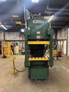 200 Ton, Greenerd #HC-200-60Y38, C-frame hydrauic press, downstroke type, 60" x 38" bed, 1980