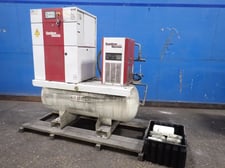 Gardner Denver #L15-22C, Air Compressor, w/Lubricant, Filter & 100 gallon Tank, 20 HP, 460 V, 2021