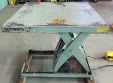 4000 lb. Southworth #LS4-36, hydraulic lift table, 42" x 48" platform, 7" lowered, 42" raised, 36" vertical