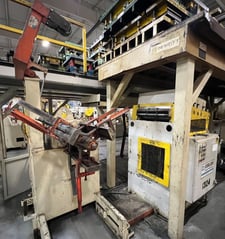 Dallas #DCR-8000, coil reel, w/ straightener #DPS-3-7-24, 24" width, 72" outside dimension, 16-20" ID, 3"