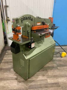 5" x 5" x 3/8" Piranha #P50, hydraulic ironworker, 50 ton, 8" throat, 10" x 17" table, 10 HP, 30 SPM