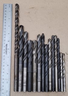 HSS, twist drills, Straight shank, Set of 14, Various Sizes
