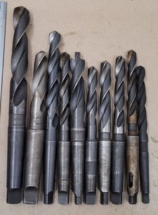 HSS, twist drills, Tapered shank, Set of 10- Various Sizes