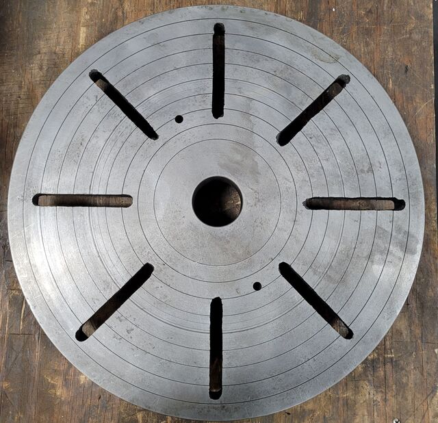 20" diameter lathe face plate, D1-6 camlock mount