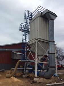 24,000 cfm LMC #144-FTD-10, Pulse Jet Dust Collector w/ Rotary Airlock, 10:1 air-to-cloth ratio, 27" Twin