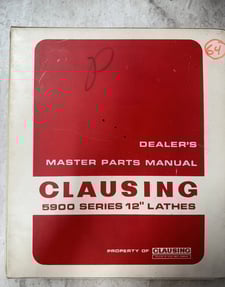 Original Clausing 5900 Series 12-Inch Lathe Dealer's Master Parts Catalog Manual