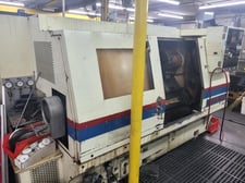 Takisawa #TS-20, CNC turning center, 20" swing, 10" chuck, 3-jaw, 2" bar, 12 turret, 40-4000 RPM, Fanuc 11T