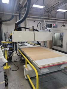 Onsrud #122S18, CNC router, 12 ATC, 122" X, 60" Y, 11" Z, 24k RPM, HSK 63F, 18 HP, 120" x60" tbl., OSAI