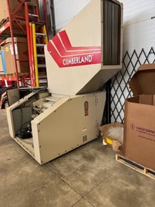 No. 1640X Cumberland, briquetter, hydraulic lift for blade & screen changing, 2 spare screens