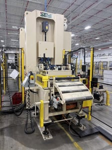 8000 lb. Colt #DHDR-800-24, servo feed line, 24" x .100" stock, overarm hold down, keeper arms, cabinet